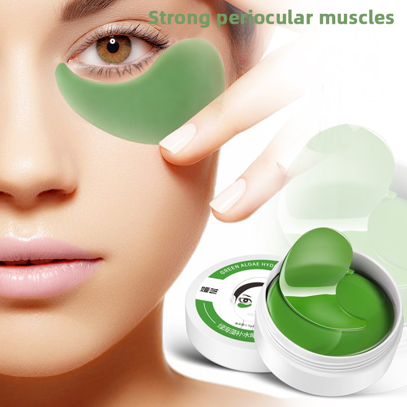 60 Pcs Algae Eye Mask Reduce Puffy Eyes Anti Wrinkle Undereye Patches Cooling Collagen Eye Gel 