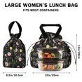 thumbnail image 5 of Pioneer Flower Floral Print Pattern Drawstring Insulated Lunch Bag for Women, Stain-Resistant Large Lunch Tote with Multi-Pockets for Work Office, 5 of 6