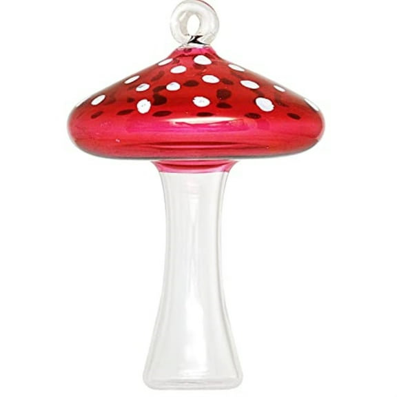 Red Mushroom Egyptian Glass Christmas Tree Ornament Made in Egypt