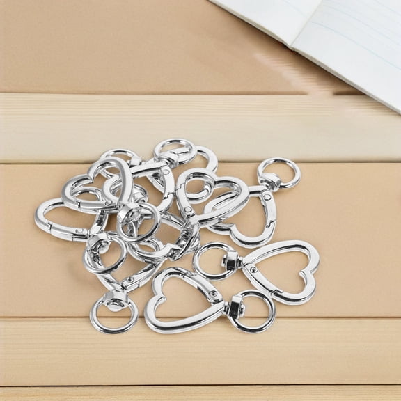 Soimiss 10Pcs Heart Shaped Metal Lobster Claw Clips Secure Keys and Accessories for Daily Use