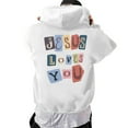 thumbnail image 3 of LUOGENLI Men Hoodies Blanket Male Fashion Casual Letter Part Print Hooded Pullover Long Sleeve Drawstring Hooded Sweater Tops Mens Hoodies Zip up White Size L, 3 of 8