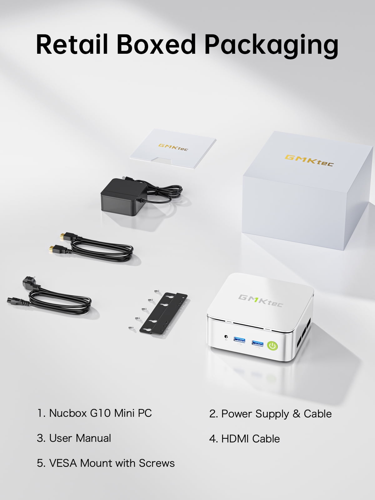 GMKtec G10 Mini PC, 16GB RAM 512GB SSD, AMD Ryzen 5 3500U