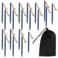 thumbnail image 1 of Estacas para carpas resistentes en forma de V con cuerdas, de 9 pulgadas, para exteriores, de color azul, paquete de 20, 1 of 8