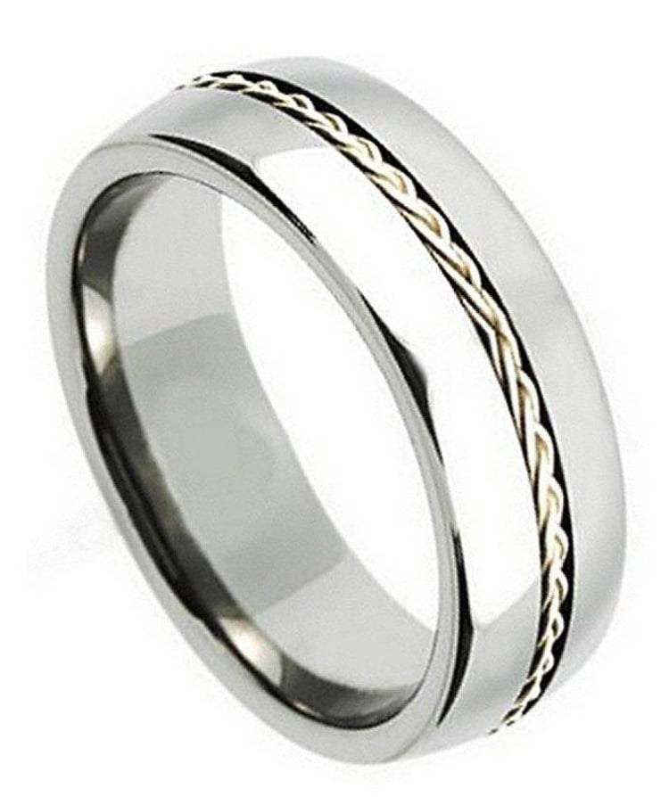 Titanium 7.5mm Step Edge Band Ring