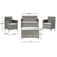 thumbnail image 5 of SAFAVIEH Outdoor Collection Bandele 4-Piece Patio Set Grey/Grey, 5 of 7