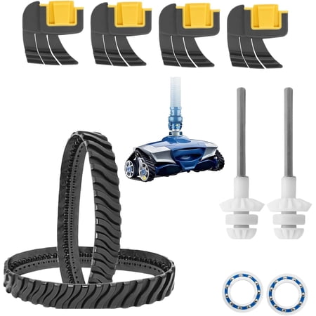Pool Cleaner Rebuild Repair Kit for Zodiac MX8/MX8 Elite/MX6/MX6 Elite – Complete Replacement Parts Bundle with R0525100 Shaft, R0527000 Bearings, R0526100 Traction Bands & Cyclonic Brushes R0714400