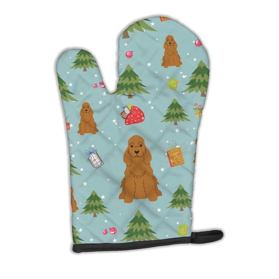 Christmas Cocker Spaniel Red Oven Mitt