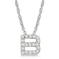 thumbnail image 1 of Petite Pave Diamond Initial Pendant Necklace 14k White Gold, 1 of 1