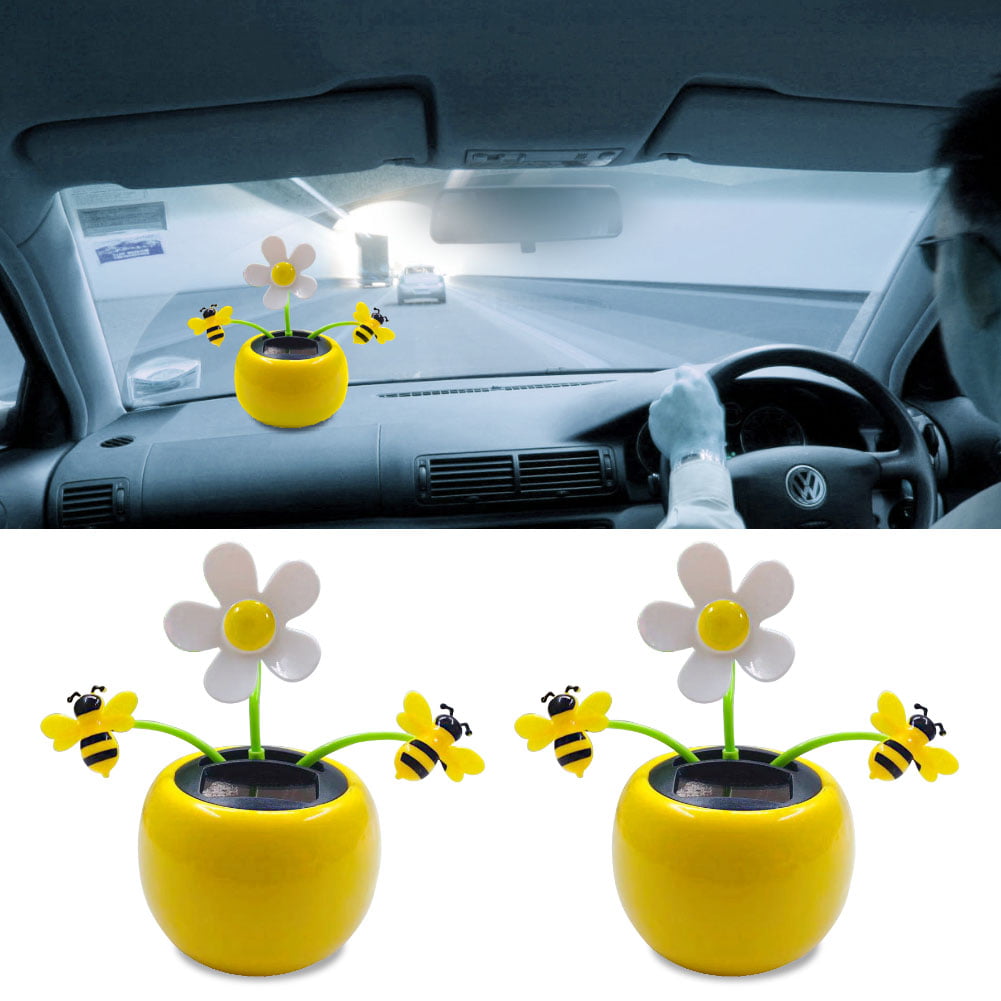 1x Solar Powered Flip Flap Flower Swing Dancing Toy Gift Decoration For Car Home
