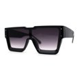 thumbnail image 3 of Mens Futuristic Robotic Squared Shield Mod Plastic Sunglasses Black Smoke, 3 of 4