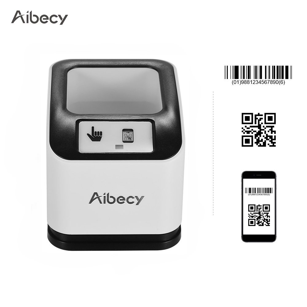 Aibecy 2200 1D/2D/QR Bar Code Scanner CMOS Image Desktop Barcode Reader USB Omnidirectional Screen Barcode Scanner - image 1 of 7