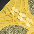 thumbnail image 3 of JUSLIO Underwear for Women Lace Briefs Cut-out Low-Rise Bow Panties Yellow M, 3 of 6
