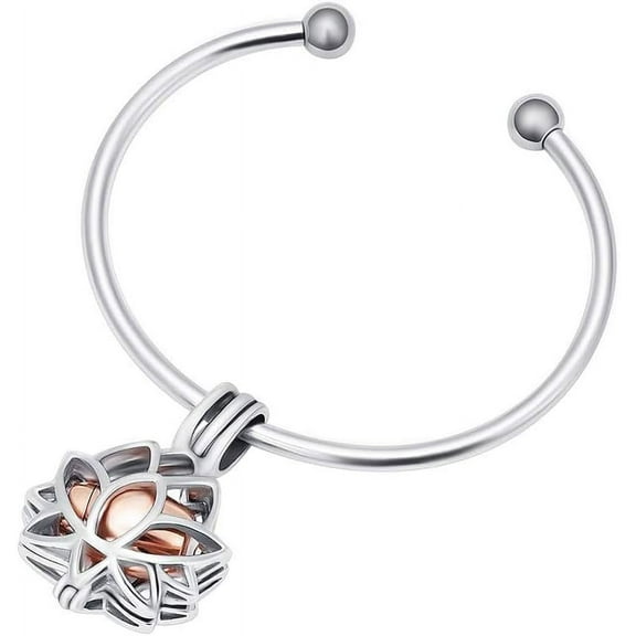 Cremation Urn Bracelet Jewelry for Human Pet Ashes Lotus Flower Urns Cuff Bangle Bracelets Keepsake Memorial Ash Holder for Women Girls