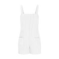 thumbnail image 5 of QATAINLAV Rompers for Women Maternity Clothes Sleeveless Ribbed Knit Short Jumpsuits Loose Comfy Pregnancy Casual Outfits with Pockets, White, XXL, 5 of 8