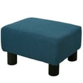 thumbnail image 3 of HOMCOM 16” Cube Modern Linen Fabric Pouf Footrest Ottoman - Dark Blue, 3 of 10