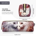 thumbnail image 3 of Fotbe White Red Cat Couple Estuche para Lápices de Cuero con Estampado, Estuche con Cremallera Resistente, Organizador Compacto y Elegante para Papelería, 3 of 7
