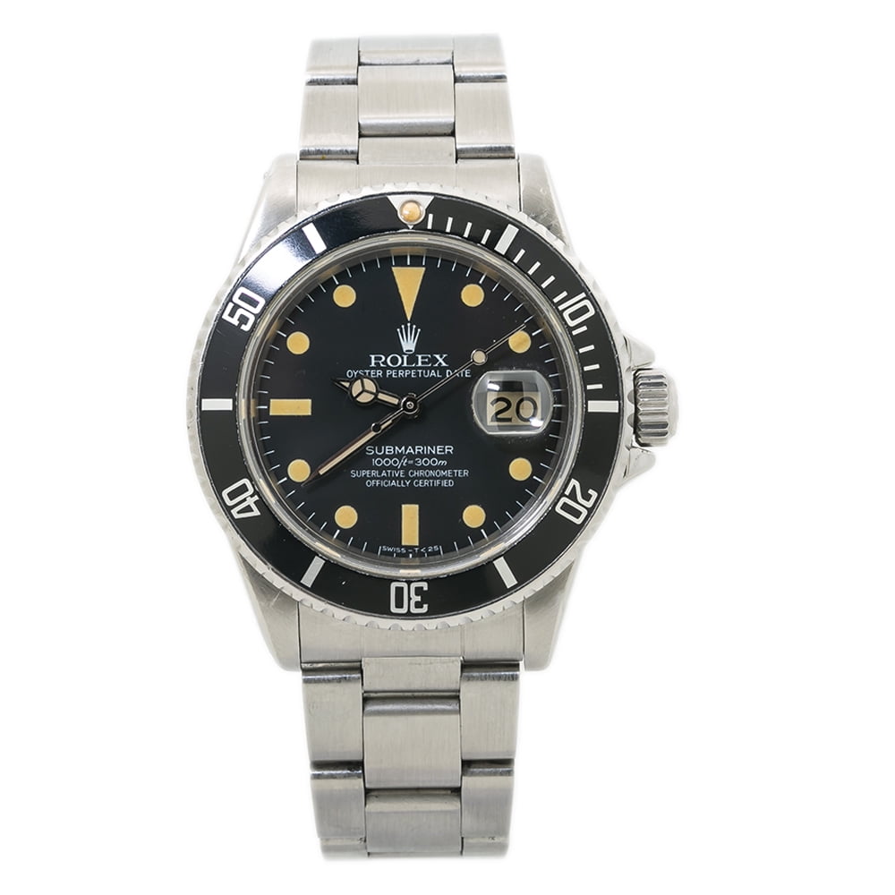 Rolex Submariner 16800 Patina Matte Black Serial Automatic Watch - Walmart.com