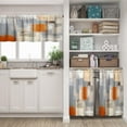 thumbnail image 5 of Kitchen Curtains and Valances Set 3 Piece Curtains 36 Inch Length Small Kitchen Window Curtains Orange Grey Modern Abstract Art Window Treatment Tiers for Bedroom Window Decor, Orange, 5 of 5