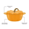 thumbnail image 5 of The Pioneer Woman 3.5-Quart Pumpkin Enameled Cast Iron Dutch Oven, Ochre, 5 of 15