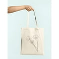 thumbnail image 3 of Smartprints Nature Windflower Lineart Tote Bag - Image by Shutterstock, One Size Cotton Canvas Tote Bag, 3 of 4