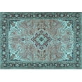 thumbnail image 1 of Ahgly Company Indoor Rectangle Medallion Light Blue Traditional Area Rugs, 6' x 9', 1 of 4