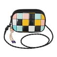 thumbnail image 2 of FORMRS Mini Crossbody Bag for Women Adjustable Rope Shoulder Casual Phone Purse, Yellow Checkered Pattern, 2 of 7