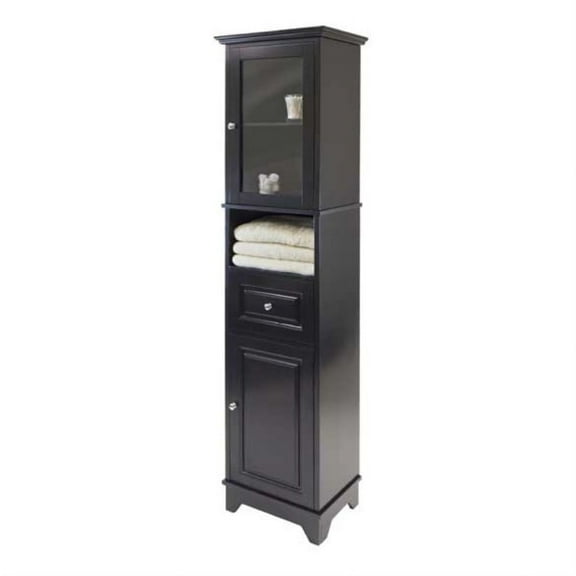 Ergode Alps Tall Cabinet with Glass Door, Black