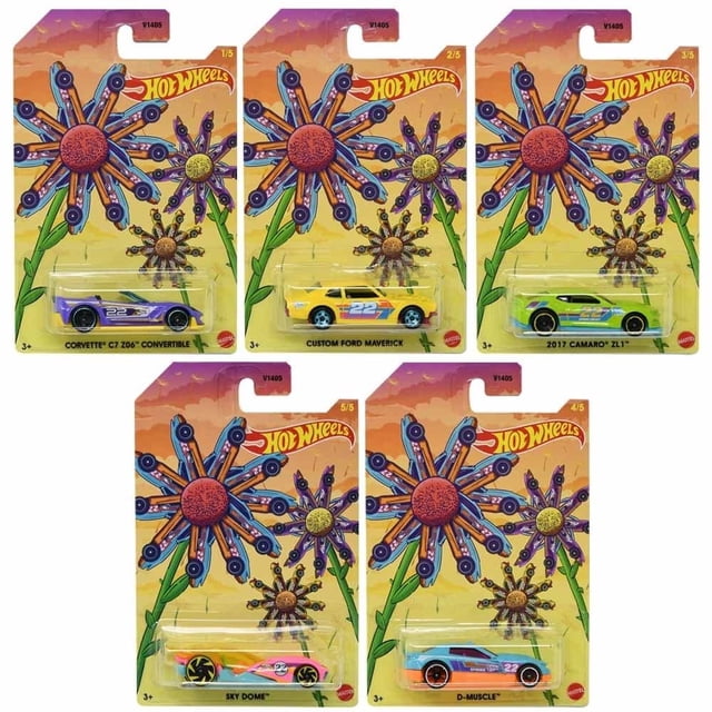 Juego de 5 unidades Diecast Vehicles Hot Wheels 2022 para Pascua y primavera