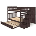 thumbnail image 3 of Bedz King Stairway Bunk Beds Full over Full with 4 Drawers in the Steps and a Full Trundle, Dark Cherry, 3 of 9