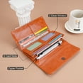 thumbnail image 2 of Women's Wallet Leather RFID Blocking Trifold Ladies Purse Embossed long Clutch Card Holder Phone Checkbook Organizer, 2 of 6