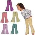 thumbnail image 2 of LYMAYTER Kids Girls Flare Leggings Spring Summer Solid Color Flare Pants Toddler High Waisted Bell Bottoms Trousers for 1-8 Years, 2 of 8