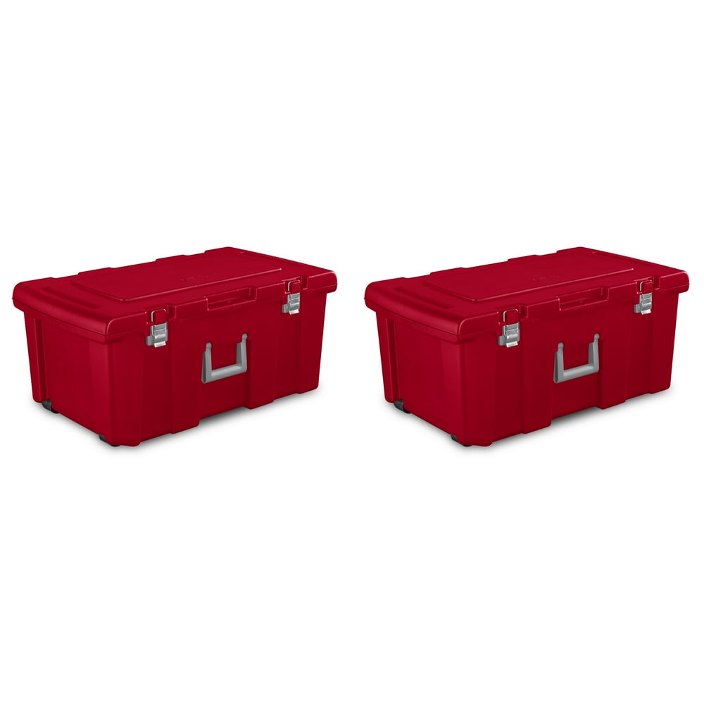 Sterilite Footlocker Infra Red Set of 2