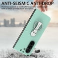 thumbnail image 4 of Allytech Galaxy Z Fold 6 Case with Ring Holder Stand & Screen Protector, Morandi Colored Case Shockproof Bumper Slim Cover for Samsung Galaxy Z Fold 6 - Mint, 4 of 10