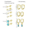 thumbnail image 4 of Alexcraft 14K Gold Plated Earring Sets for Women Dainty Stud Huggie Cubic Zirconia Hoop Earrings for Multiple Piercing Hypoallergenic Small Hoop Dangle Earrings Cartilage Earring Set, 4 of 7