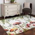 thumbnail image 4 of Mushrooms Area Rug 3x5 Washable Rug Non Slip Spring Flowers Leaves Butterflies Botanical Large Area Rug Indoor Floor Carpet for Entryway Bedroom Kitchen Living Room Home Office Dining Room Nursery, 4 of 8
