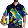 thumbnail image 4 of Starry Sky Frog Men's Short Sleeve Beach Button Down Casual Printed Summer Shirts - Unisex, 4 of 6