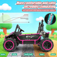 thumbnail image 5 of Funcid 24 Volt 2-Seater Ride on Toys, Ride on Cars with Remote Control, Metal Frame, 2 XL Electric Car for Kids, Power Car Wheels, UTV w/ Bluetooth, Music, 3 Speeds, Spring Suspension, Pink, 5 of 7