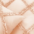 thumbnail image 3 of SGI Bedding 3 Piece Cotton Diamond Ruffle Duvet Cover Peach Solid 600TC Calking, 3 of 8