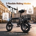 thumbnail image 4 of 14IN Folding ebike,500W Motor up to 20 mph Range 30 mile with 36V 12Ah Removable 432Wh Battery Dual brakes Electric bike for Adults ,UL 2849, 4 of 9