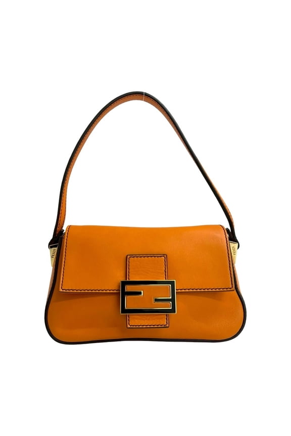 Pre-Owned FENDI FF logo leather handbag, mini tote bag, semi-strap, one-shoulder... (Good)