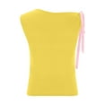 thumbnail image 6 of Egmy1 Womens Tank Tops ClearanceWomen's New Solid Color Bow Crossshoulder Casual T-shirt, 6 of 7