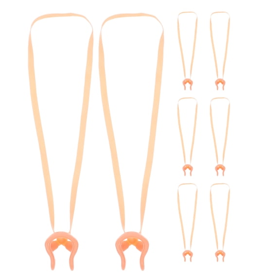 LEORX 8Pcs Swim Nose Plugs Soft Emulsion Material with Antiloss Strap for Swimming