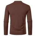 thumbnail image 6 of Resicozy Men's Henley Shirts Long Sleeve T-Shirts Casual Fashion Pullover Shirt Soft Stretch Basic Tee Fall Top Brown 3XL, 6 of 7