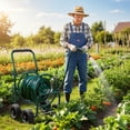 thumbnail image 3 of Zimtown Heavy Duty Hose Reel Cart, 250FT Capacity Mobile Steel Garden Tool with Integrated Storage Basket, 3 of 11