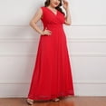 thumbnail image 5 of DDAPJ pyju Womens Plus Size Dresses Wrap V Neck Maxi Formal Dress Elegant Lace Bridesmaid Dresses Red XXXXXL, 5 of 7