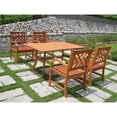 thumbnail image 2 of VIFAH Malibu Outdoor 5-Piece Wood Patio Dining Set, 2 of 7
