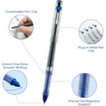thumbnail image 3 of shiyou-Liquid Ink Rollerball Pens 12 Pcs, 0.5mm Blue Ink Extra Fine Point Pens, Quick Drying Ink Fine Tip Roller Ball Pens with Plug-In Cover & Anti Slip Grip for Smooth Writing Office School Home Gi, 3 of 4