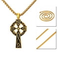 thumbnail image 2 of Collier Pendentif Croix Celtique Religion Acier Inoxydable Métal Bijoux 24 Pouces, 2 of 5
