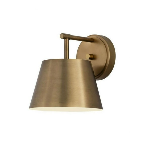 1 Light Wall Sconce in Industrial Style-8.5 inches Tall and 8 inches Wide-Rubbed Brass  Finish Bailey Street Home 372-Bel-5172122