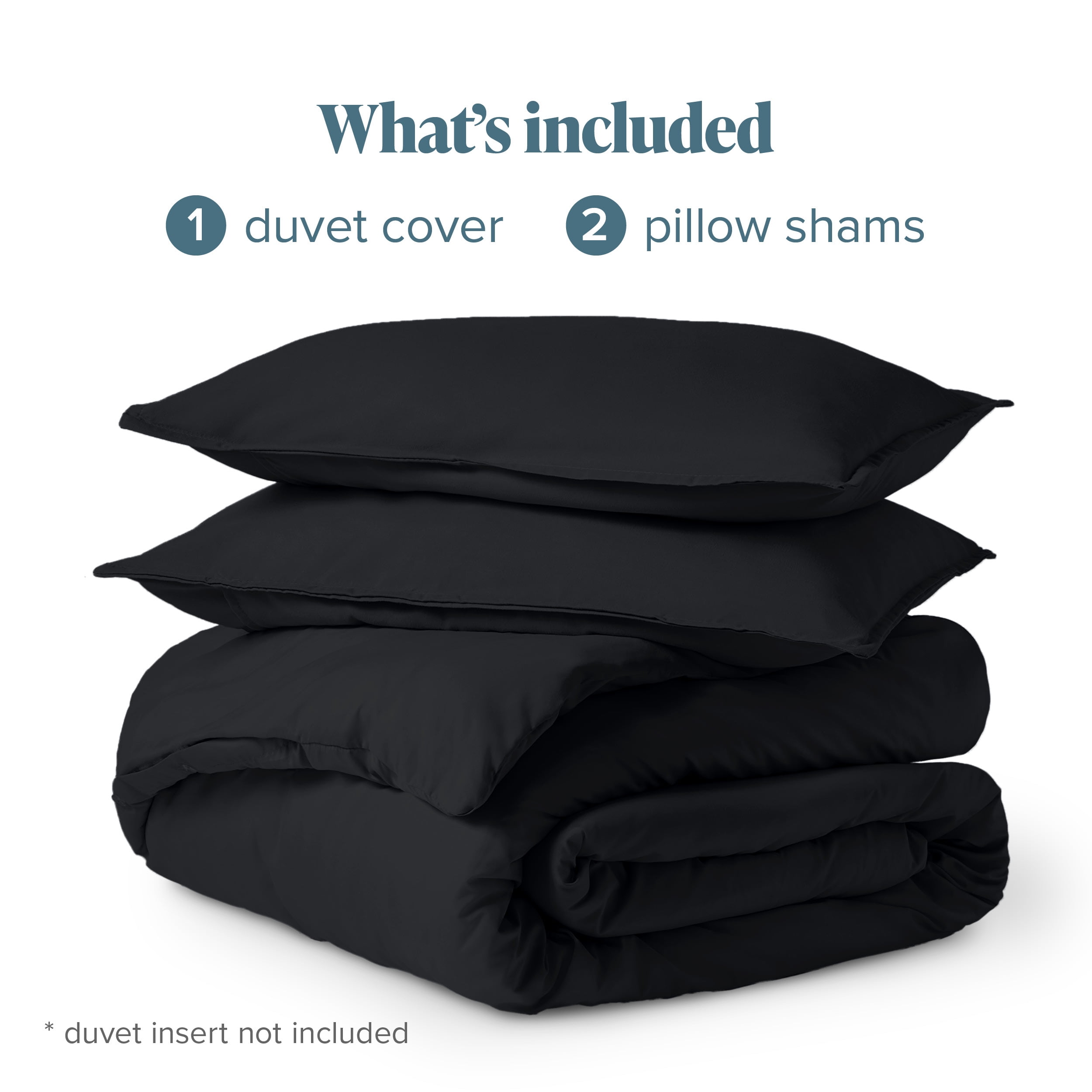 Bare Home Luxury Duvet Cover and Sham Set - Premium 1800 Collection - Ultra-Soft - Queen, Black, 3-Pieces
